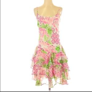 NWOT, Lily Pulitzer Silk Tiered Ruffle Hem Dress